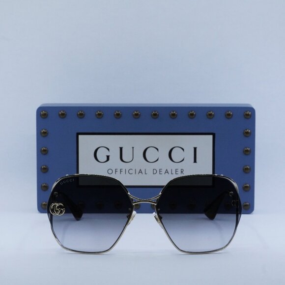 FINAL PRICE NEW GUCCI GG0818SA 005 GOLD GREY SUNGLASSES - Picture 2 of 10